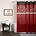 Lush Decor Cocoa Flower Shower Curtain, 72-Inch by 72-Inch, Red