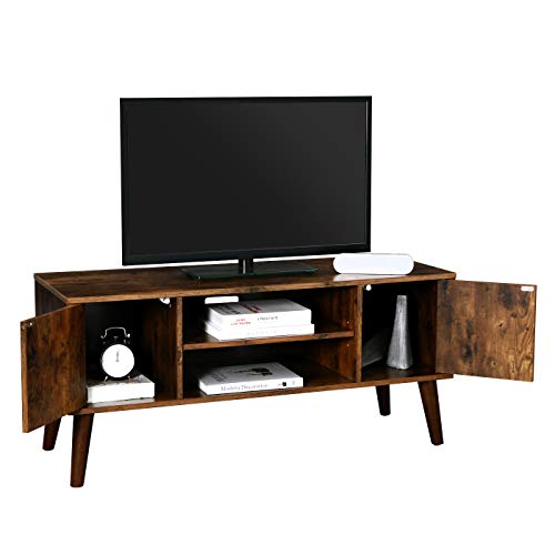 Vasagle Retro Tv Stand For Televisions Up To 42 Inches, Mid-Century Modern Entertainment Center, 43.4”, Rustic Brown #TOP4
