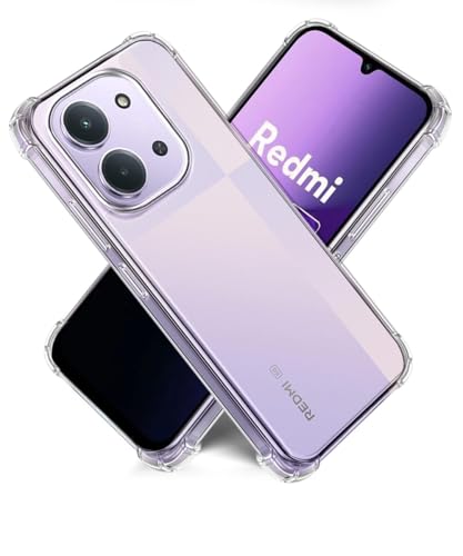 Image of WOW IMAGINE Ultra-Hybrid Crystal Clear Back Case for Mi Redmi 15C 5G | Poco C85 5G | Shockproof Design | Camera Protection Bump | Hard Mobile Back Cover with Cushioned Edges - Transparent
