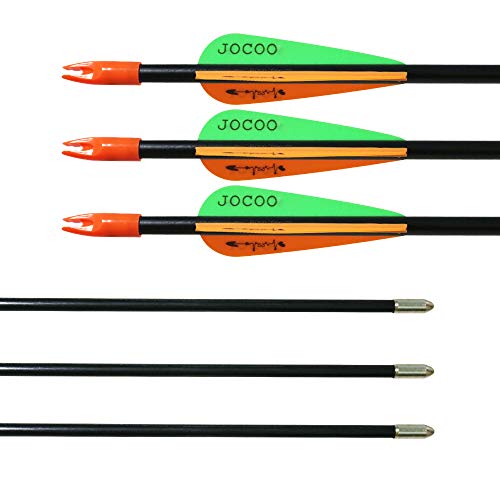 Jocoo 28 Inch Fiberglass Arrows, Archery Practice Target Training Arrows with Safe Blunt Tips for Youth or Beginners on Recurve Bow Long Bow - Thumbnail 4