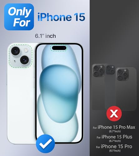Image of Shields Up for iPhone 15 Case with Stand, Phone Case Clear with Double Ring Holder [Adjustable & Foldable] Shockproof Protective Matte Cover for iPhone 15 6.1 inch - Frosted Blue