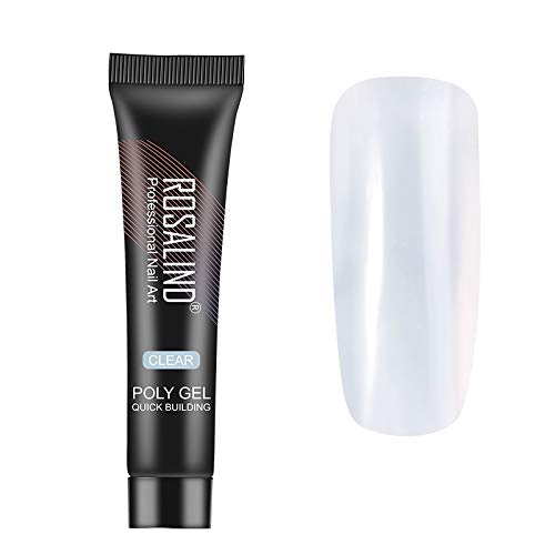 ROSALIND NAIL EXTENSION GEL from BELLE GAGA ™ 15ml Poly Nail Gel Poly Extension Gel Builder Gel for Starter DIY Manicure Nail Art Design Supplies (RE09-02 CLEAR)