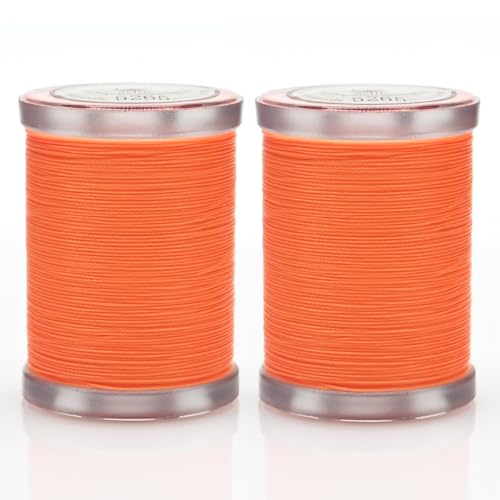 Image of Selric 300Yards Extra Strong Bonded Nylon Thread for Leather Sewing, Neon Orange Heavy Duty Upholstery Thread for Heavy Fabric (2 Spools)-Neon Orange