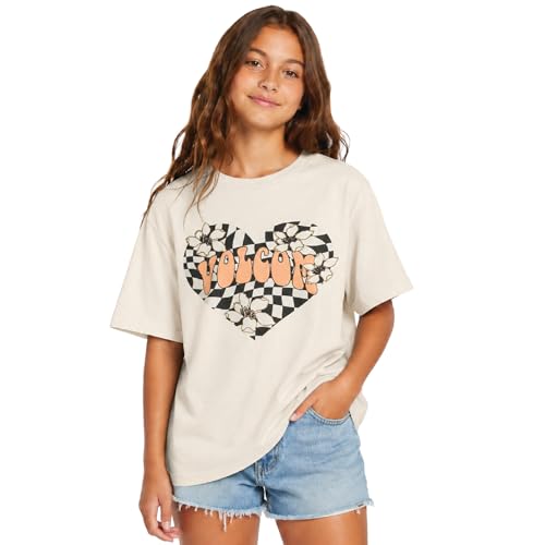 Image of Volcom Girls Shirts - Casual Crewneck Short Sleeve Graphic Tee Trendy Tops - Breathable Girls Summer Clothes