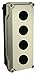 30mm Gravity Die Cast Aluminum Enclosure, 4 Position, 2xM10 Cable Entry, Black Base, Pebble Gray Cover, 93mm(L)x225mm(W)x52mm(H)