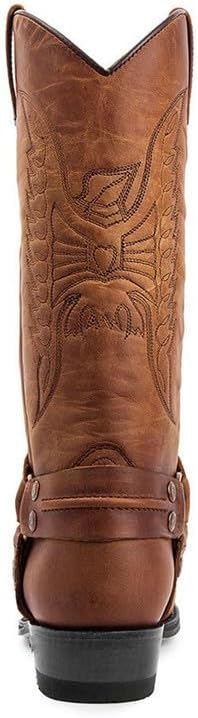 Winter Boots For Men Chunky Heel Mid Calf Boots Classic Embroidered Retro Square Toe Traditional Boots Western Boot 2024