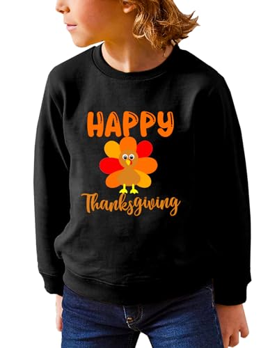 Remimi Unisex Kids Halloween Sweatshirt Long Sleeve Thanksgiving Cute Graphic Pullover Top 3-14 Years3