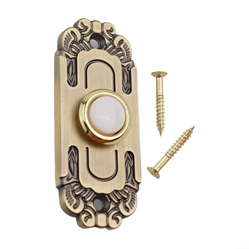 Bulevisiter Pulsante per campanello in metallo resistente con luce vintage bronzo cablato pulsante campanello impermeabile per porta d'ingresso uso domestico