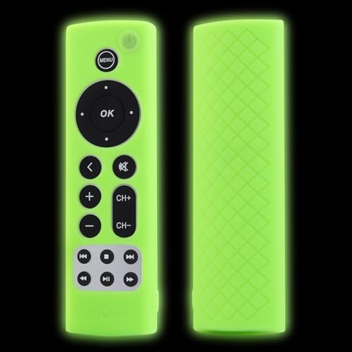Coque de protection universelle en silicone pour télécommande Apple TV verte phosphorescente
