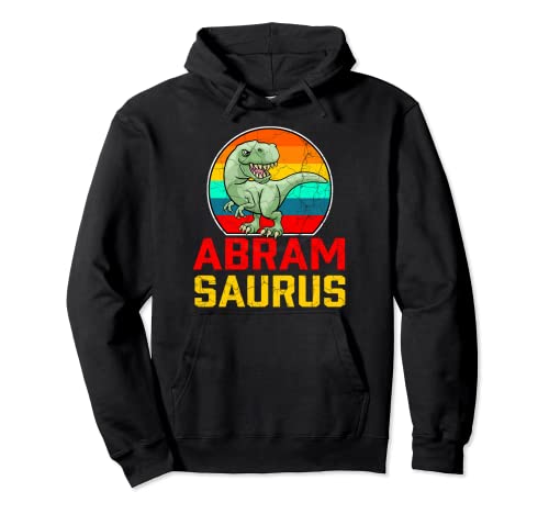 Abram Saurus Family Reunion Last Name Team Funny Custom Pullover Hoodie