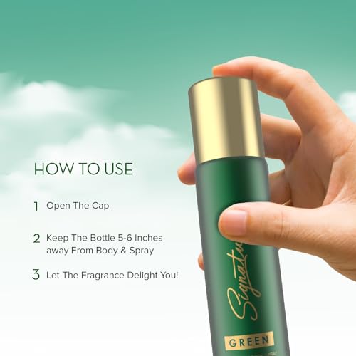 Image of Signature Deodorant Body Spray - Green | Floral Amber Scent | Long Lasting Fragrance | Fights Body Odour | Skin Friendly Deo | Everyday Use | For Men, Women (Unisex) | Pack of 3 (70ml x 3)