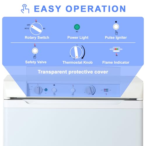 Techomey HSG-100B2U(A)-FBAA 3.5 Cu.Ft Rv Propane Refrigerator With Freezer, 3 Way Rv Fridge thumb #4