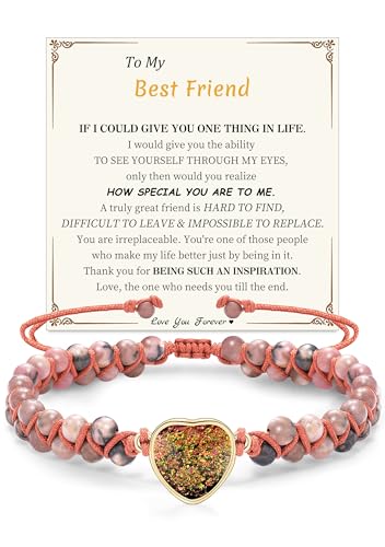 Image of Gifts for Daughter Granddaughter, To My Mom Grandma Wife Girlfriend Sister Jasper Heart Bracelets Birthday Graduation Anniversary Christmas Stocking Stuffers Valentines Mothers Day Jewelry