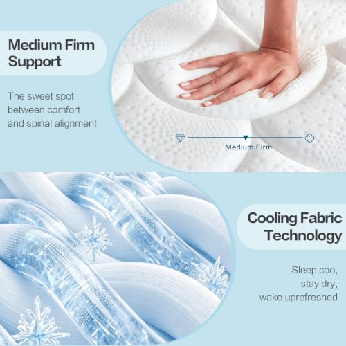 Image of 14 Inch Full Size Mattress in a Box, Medium Firm Memory Foam Mattress, Fiberglass Free, CertiPUR-US Certified Foams & Fabric, Pressure Relief Full Mattress for Back Pain & Motion Isolation