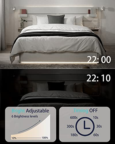 Image of DGD Under Cabinet Lights - Plug-in Motion Sensor LED Strip Lights Indoor with UL FCC Approved Adapter, Dimmer and Timer for Kitchen Cabinet, Stairway, Bedroom 2 Pack