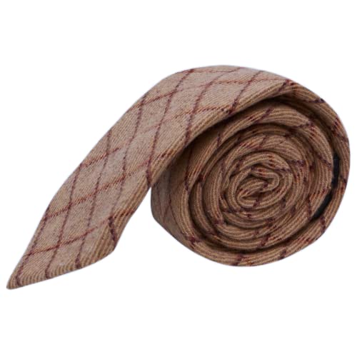 Cravate chêne marron Tattersall à carreaux homme taille unique King & Priory