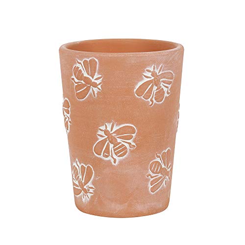 something different Small Terracotta Bee Pattern Plant Pot