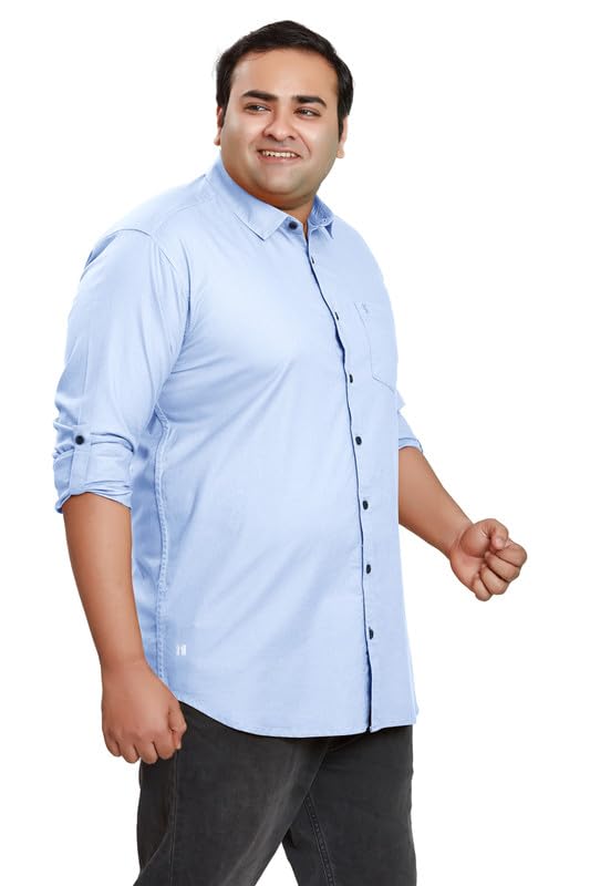 Image of BE ACTIVE Plus Size Lycra Cotton Satin for Men Shirts|| All Plus Size Men|| Cotton Stylish Full Sleeves Shirt for Men