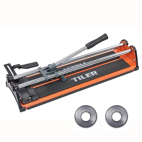 TILER 17 Inch Manual Tile Cutter, Professional Porcelain Ceramic Tile Cutter with Chrome Plated...