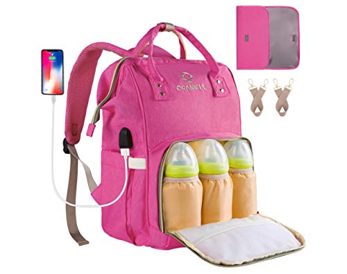 ORANIFUL Bolso Cambiador para Mamá de Pañales para Bebé de Gran Capacidad con Multifuncional