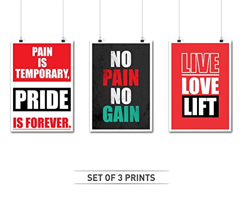 LAB NO 4 Set of Three Gym Quotes Who Daily Inspire Our Fitness and ...
