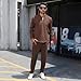 FZNHQL Men's Outfits Track Suit 2 Piece Long Sleeves Sets Fashion Leisurewear Activewear Set Sweatsuit for Men Party Vacation Tracksuit Outfit Coffee X-Large