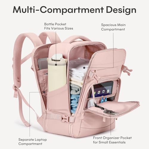 Mochila de viaje viaje rosa 30L para portátil 15.6" miniatura 3
