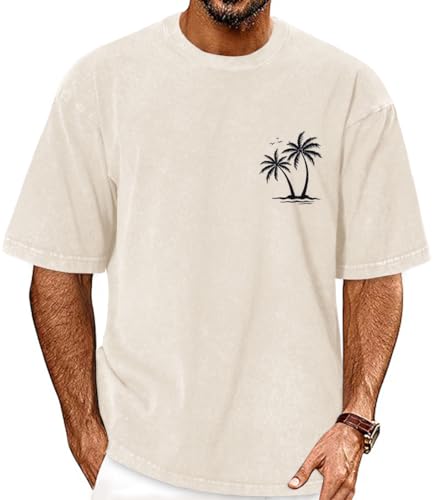 Image of Oversized Tshirts for Men Short Sleeve Vintage Washed Basic Loose Tees 2026