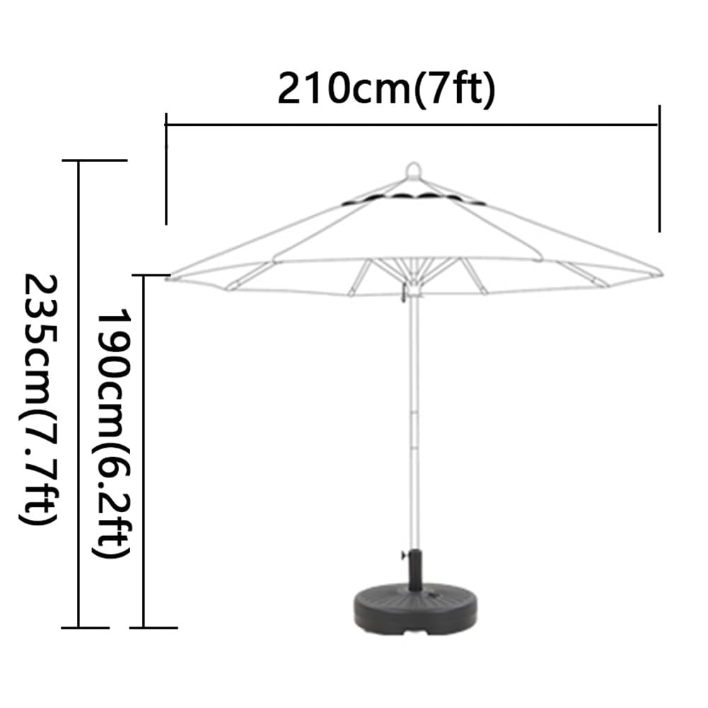 Duży Okrągły Parasol Ogrodowy 7 Stóp, Duży Stół Ogrodowy 9 Stóp, 8 Solidnych Żeber I Drewniany Słupek,Yellow-270cm(9ft)