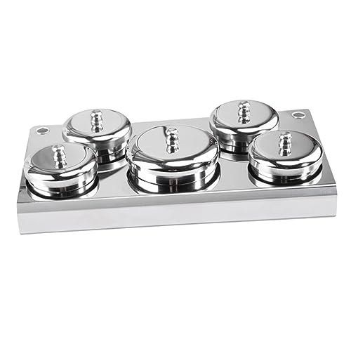 Coupelles à ongles en cristal FRCOLOR 5 pièces en acier inoxydable argenté