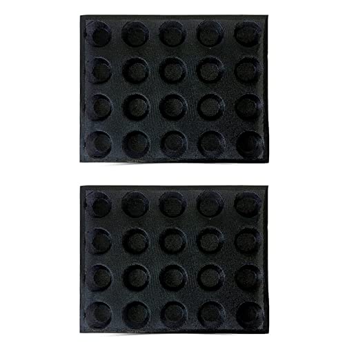 Evarbuild Lot de 2 moules en silicone à 20 trous pour mini pizza, pain, hamburger, moule à...
