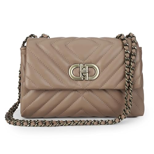 Image of Designer Quilted Purse, Convertible Crossbody Shoulder Bags Women | Vegan Leather, 2.5L Capacity, Fits iPad mini /Kindle /Long wallet, Versatile for Casual /Dressy Outfit /Office /Everyday Use