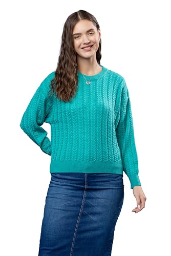 Image of Wear lusso Women's Woolen Cable Knit Pullover Sweater | Full Sleeve Round Neck Winter Wear | 100% Wool Soft & Warm Stylish Sweater for Girls, Ladies & Women | Cozy Casual Winter Fashion