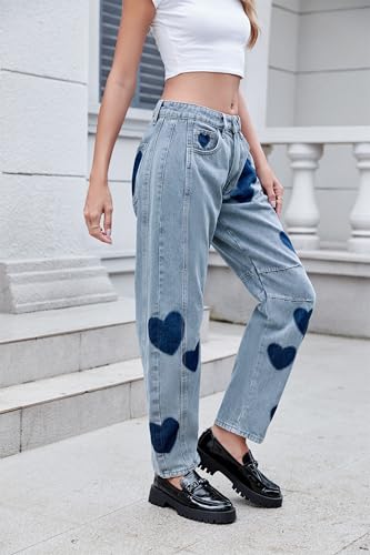 Jean ample jambe large femme taille basse pantalon denim décontracté - 3