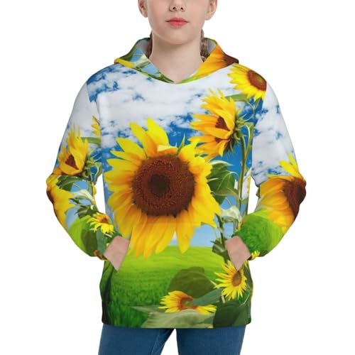 Sunflower Boy, Girls Sports Shirt Youth Pullover Fashion Hooded Sweatshirt3