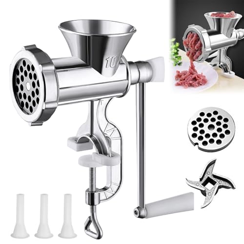 Tritacarne Manuale, Tritacarne Macinata, Riempitrice per Salsicce, Utensili Manuali per Preparazione Di Salsicce Salumi Polpette, Utilizzato per Tagliare Pollo, Maiale, Manzo, Verdure