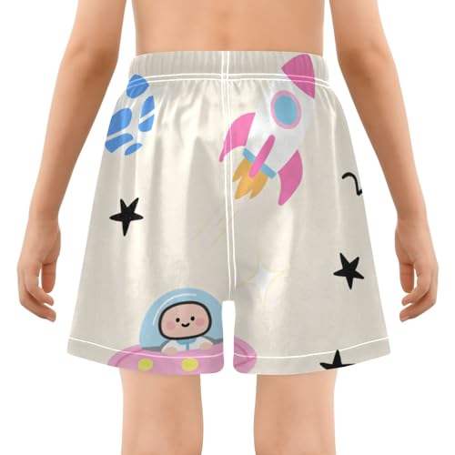 GuoChe Boy's Swimwear Trunks Boys Drawstring Inseam Boys Bathing Suit Compression Liner Spaceship3