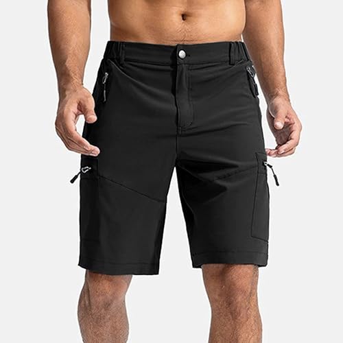 Shorts clásicos cargo para hombre con bolsillos con cierre miniatura 4