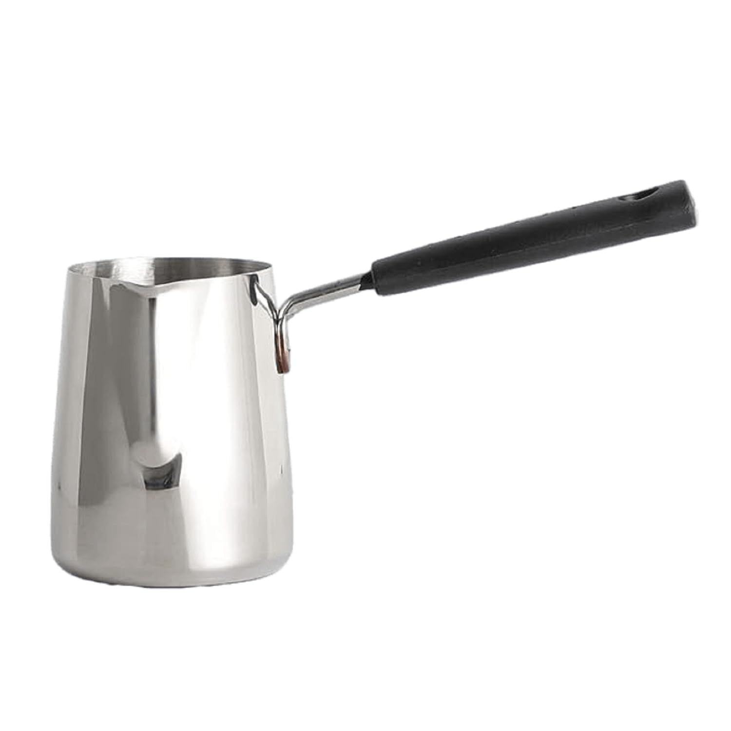 3d Creations 350 ML Stainless Steel Coffee Warmer Turkish Pot Greek Coffee Pot Milk Warmer Hot Chocolate Pot Cezve Ibrik Briki Milk Warmer Butter and Chocolate Melting Pot contemporary design capacity