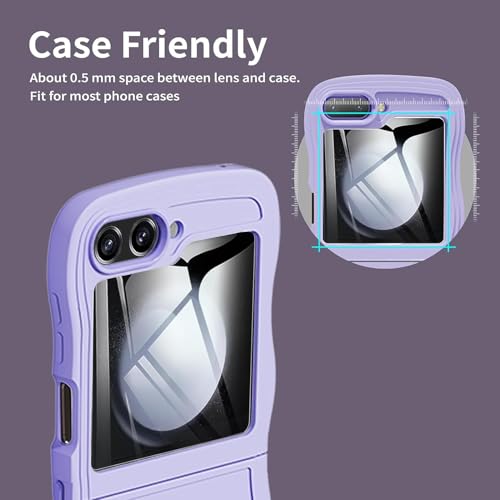 Image of Casecandy - (3 Pack Tempered Glass Screen Protector For Samsung Z Flip 6 | Edge to Edge Z Flip 6 Tempered Glass Guard - HD