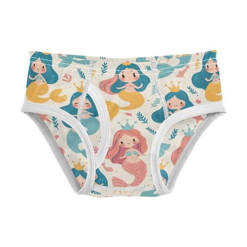 Wusikd Cute Mermaids Boys' Underwear Cotton Crowns Boys Briefs Soft Toddler Underwear 2T