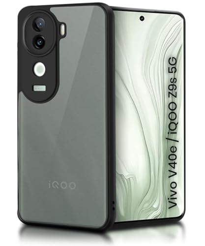 Image of WOW IMAGINE Translucent Hybrid Back Case Cover for iQOO Z9s 5G | Vivo V40e 5G Smoked Matte Back | Shock Proof 360 Degree Protection | Protective Hard Case - Matte Black