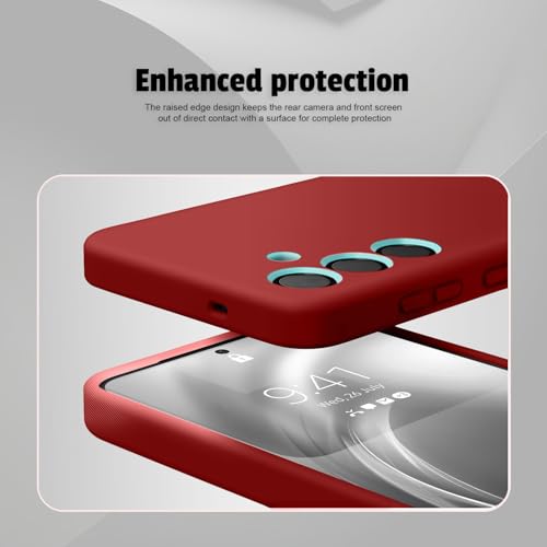 Image of LIRAMARK Liquid Silicone Soft Back Cover Case for Samsung Galaxy S25 5G (Red)