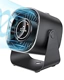Desk Fan,Quiet Portable Fan,5000mAh Air Circulator Fan with 100 Speeds 220 °Adjustable Tilt,Digital Display Small Table Fans for Bedroom,Office, Kitchen,Travel Camping Black