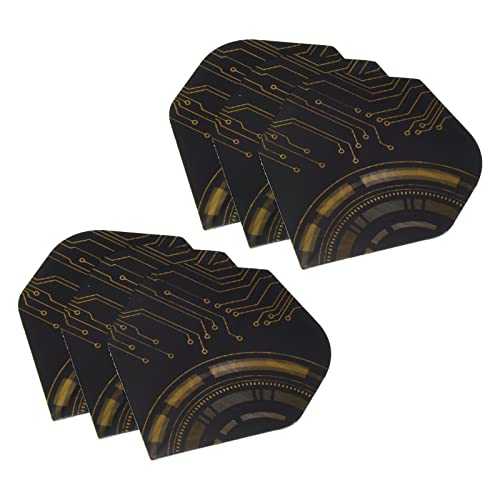 Patikil Dart Flights, 6 Pack Pet Standard Darts Accessories Replacement Parts For Soft Tip Steel Tip, Mechanical Style, Black, Orange #TOP22