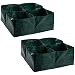 APIPI 2 Pack Raised Garden Planter Fabric Bed, 4 Divided Grids Durable Square Planting Grow Pot for Carrot Onion Herb Flower Vegetable Plants