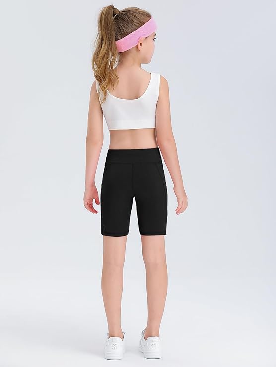 Haloumoning Mädchen Kurze Leggings Sommer Radlerhose Dünn Sport Shorts Blickdicht Hose unter Kleid