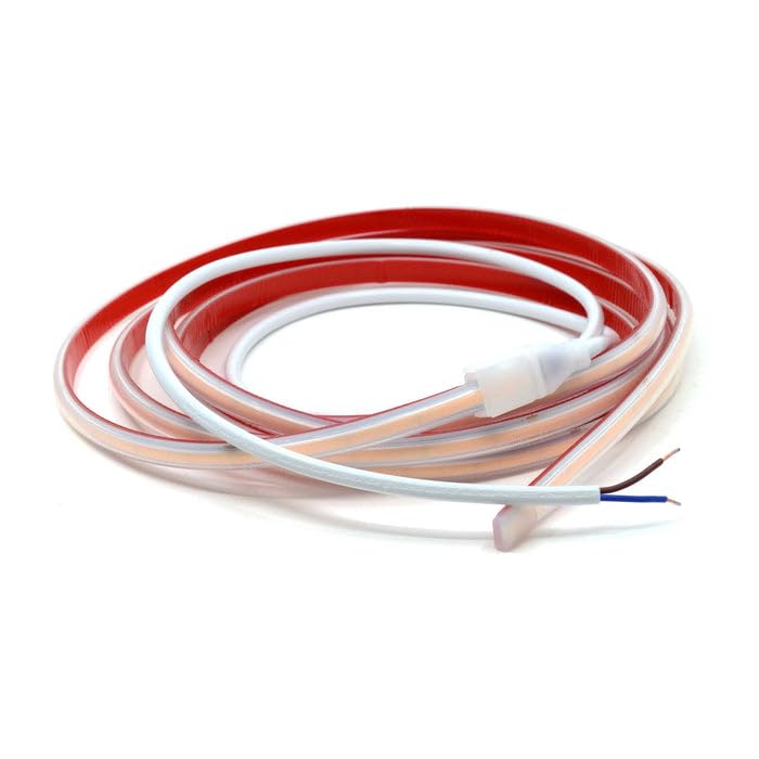 G.W.S® Hard Wiring AC 220V-240V Seamless LED COB Strip Light, IP65 Waterproof, Cuttable Every 10CM, 2M Warm White 3000K