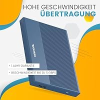 SUHSAI 500 GB Externe Festplatte USB 3.0 für Gaming - Blau – Ansicht 3