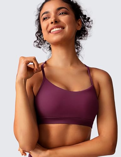Image of BAYDI Clouduxi Y Back Sports Bra for Women - Padded Racerback Spaghetti Strap Low Impact Workout Yoga Bra, A-C Cups